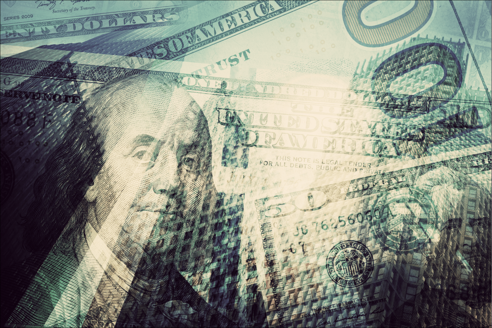 Dollar bills background